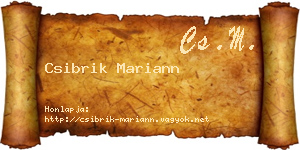 Csibrik Mariann névjegykártya