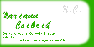 mariann csibrik business card